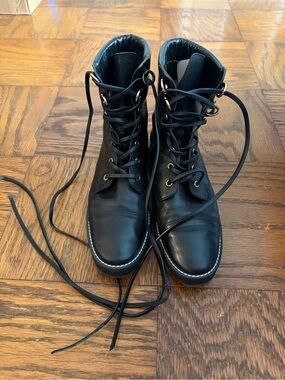 Stuart Weitzman Women’s Black Lace-Up Boots